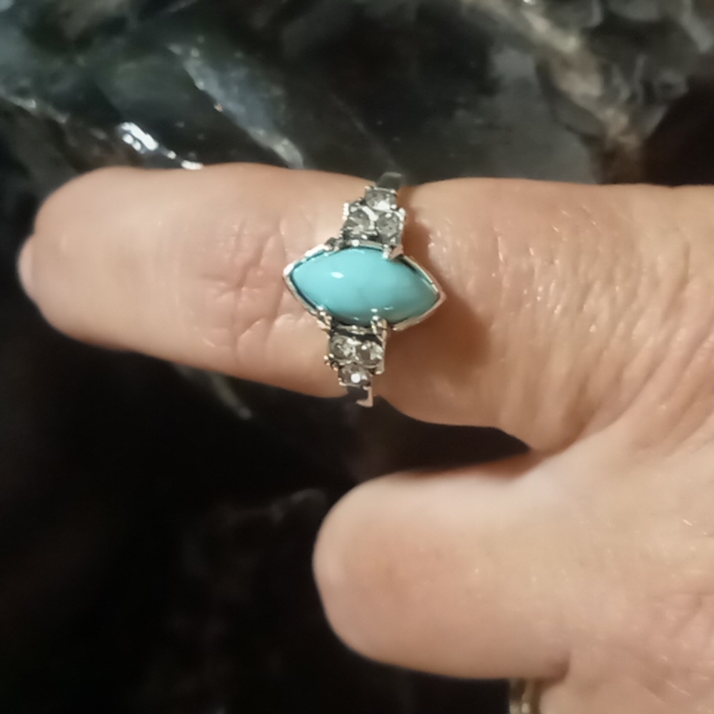 Turquoise 925 sterling silver rings 3 in 1 multi layers or single.